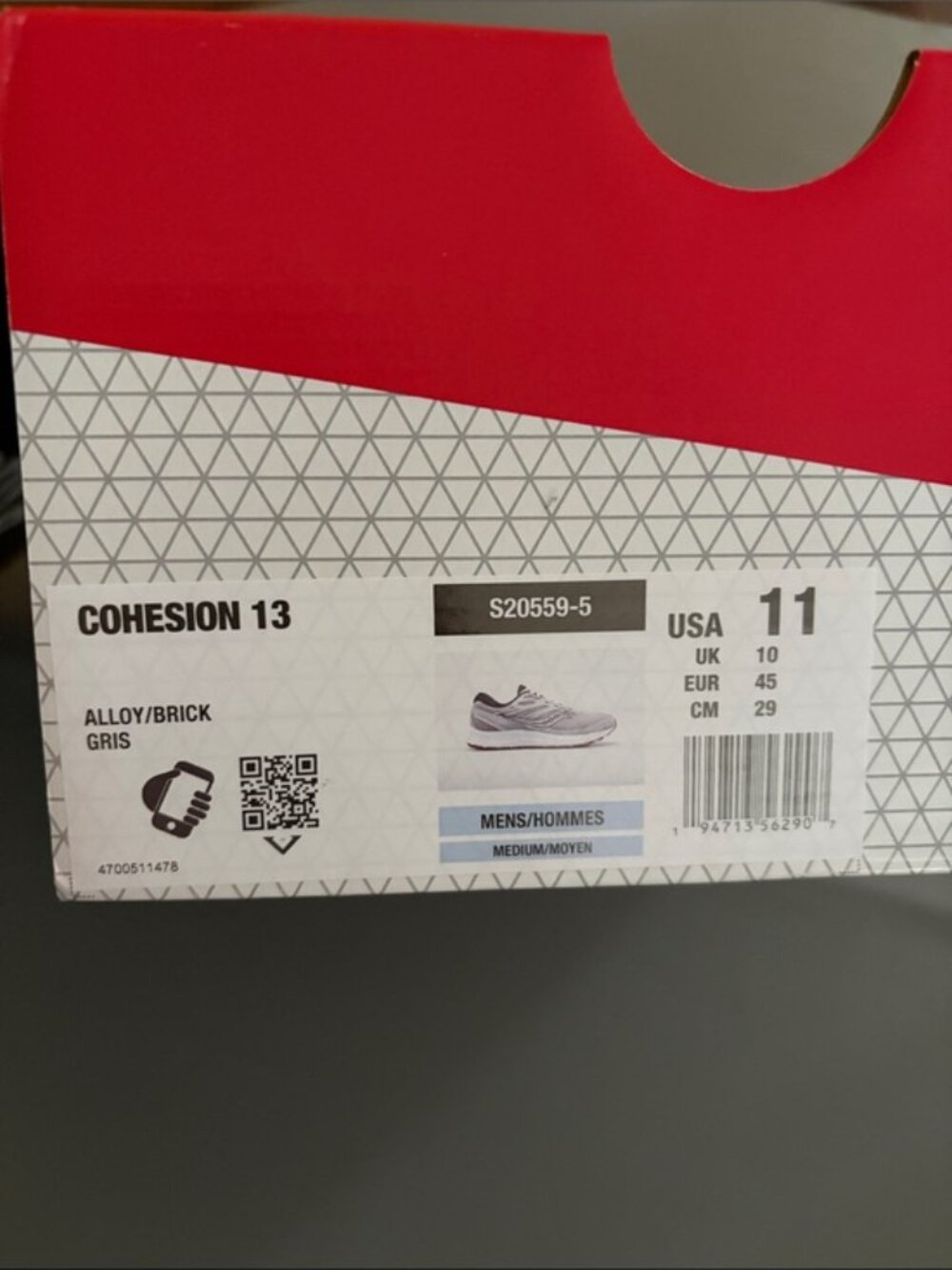 Saucony Cohesion 13 Men's Running ShoesSneakers Gray Size 11 - Picture 6 of 8